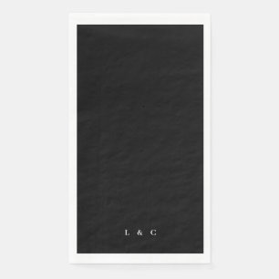 Modern Black Premium Onyx Plain Simple Wedding Napkin