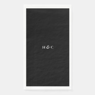 Modern Black Premium Onyx Plain Simple Wedding Napkin