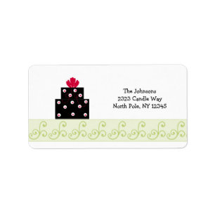 Modern Black Present With Scroll Design Label