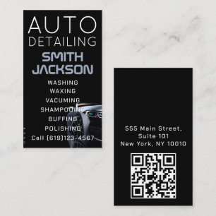 Modern Black Pressure Washing Mobile Car Wash Business Card