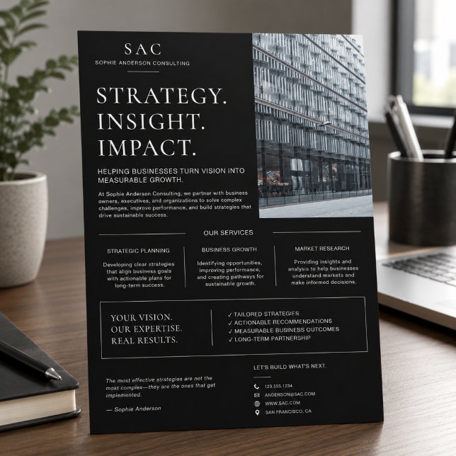 Modern Black Professional Consultant Flyer (Modern Black Professional Consultant Flyer)