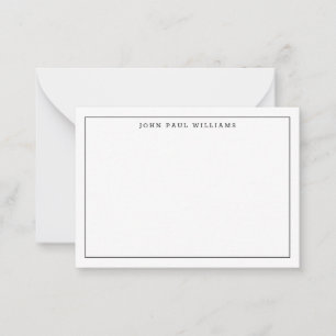 Modern Black Professional Simple Thin Border Card