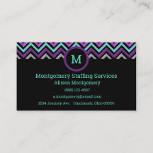 Modern Black, Purple, Pink, Grey, & Teal. Chevron