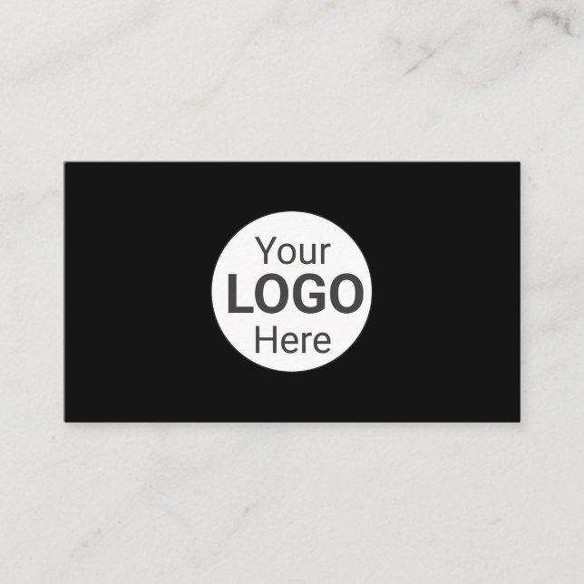 Modern black  qr code and business logo business card (Front)