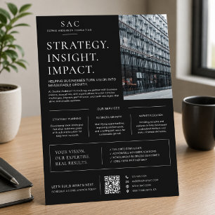 Modern Black QR Code Professional Consultant Flyer