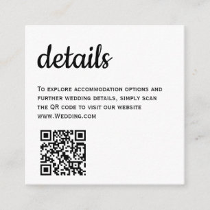 Modern Black QR Wedding Details Card