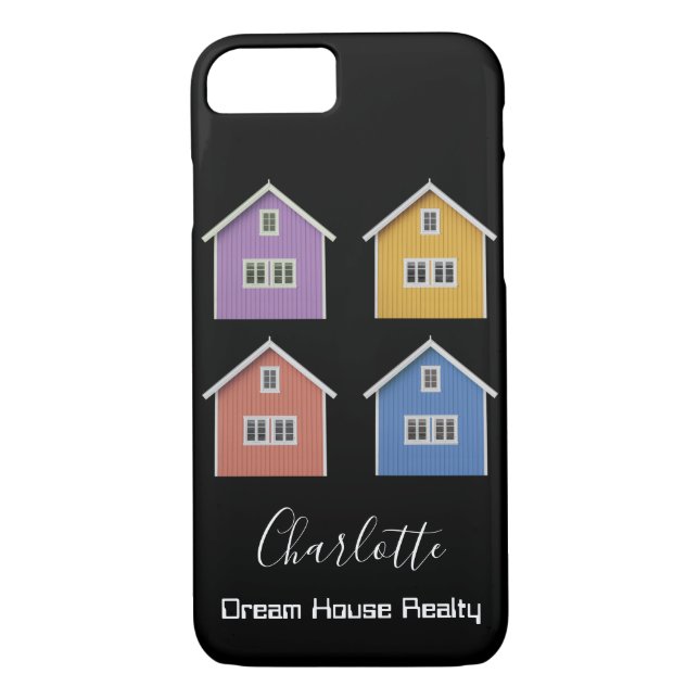 Modern Black Real Estate Agent Case-Mate iPhone Case (Back)
