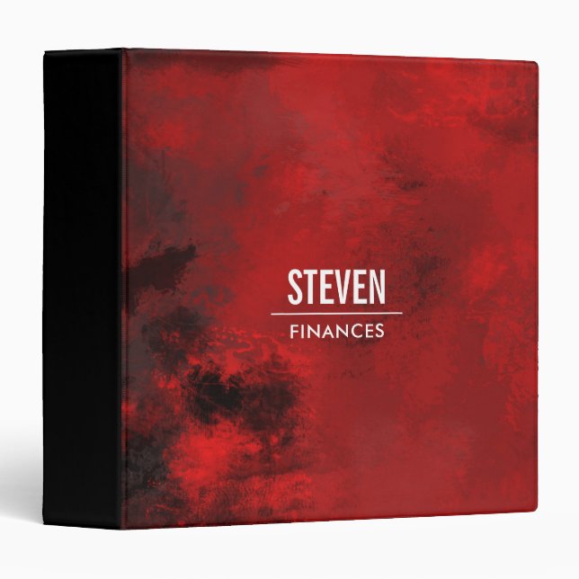 Modern Black & Red Abstract - Creative & Artistic Binder (Front/Spine)