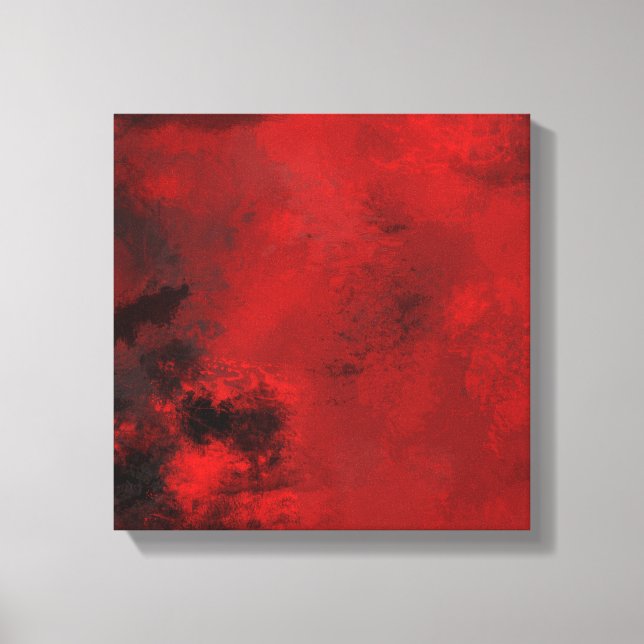 Modern Black & Red Abstract - Creative & Artistic Canvas Print (Front)