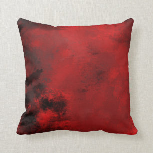 Modern Black & Red Abstract - Creative & Artistic Throw Pillow
