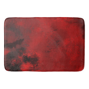 Modern Black & Red Abstract - Dark Mysterious Bath Mat