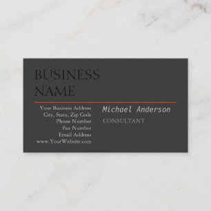 Modern Black Red Grey Manager Business Card