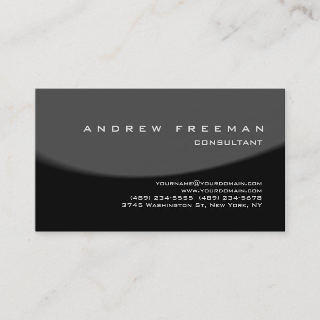 Modern Black Red Grey Spiral Elegant Stylish Business Card (Front)