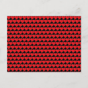 Modern black red hearts pattern Valentine's day Postcard