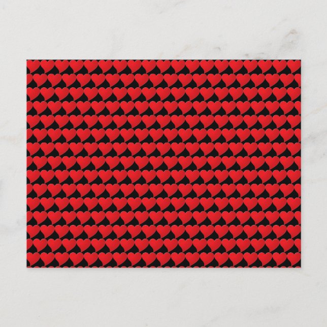 Modern black red hearts pattern Valentine's day Postcard (Front)