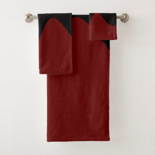 Modern Black River Deep red Bath Towel Set
