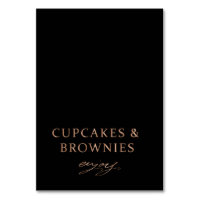 modern black rose gold chic Buffet Food Labels