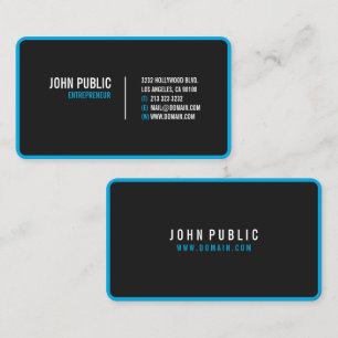 Modern Black Rounded Corners Business Card