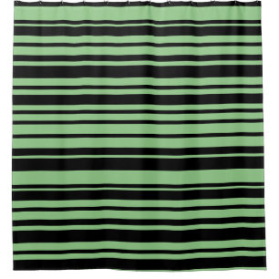 Modern Black Sage Green Striped Abstract