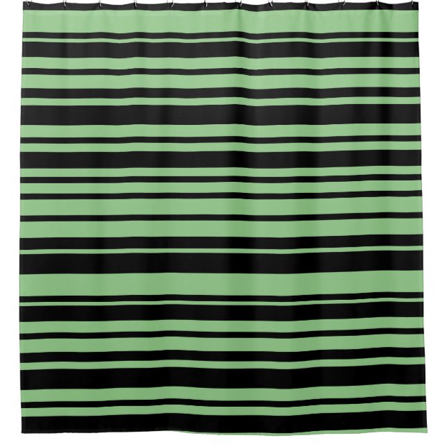 Modern Black Sage Green Striped Abstract (Front)