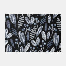Modern Black  Scandinavian Floral Pattern