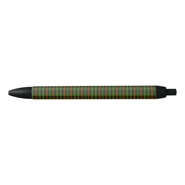Modern Black scottish Tartan Plaid Classic Blue  Ink Pen (Front)
