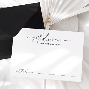 Modern Black Script Advice for the Graduate Card