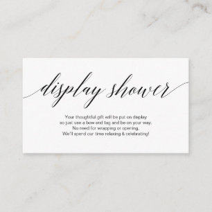 Modern black script, Display Shower Enclosure Card