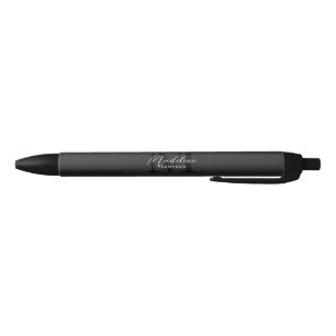 Modern Black Script Typography Initial Monogram Ink Pen