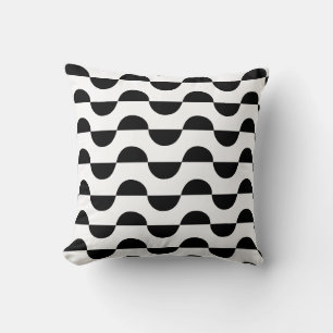 Modern Black Semi-circle pattern Throw Pillow