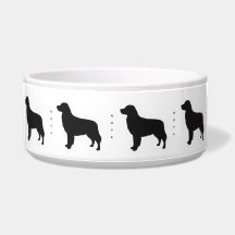 Modern Black Silhouette Golden Retriever Ceramic