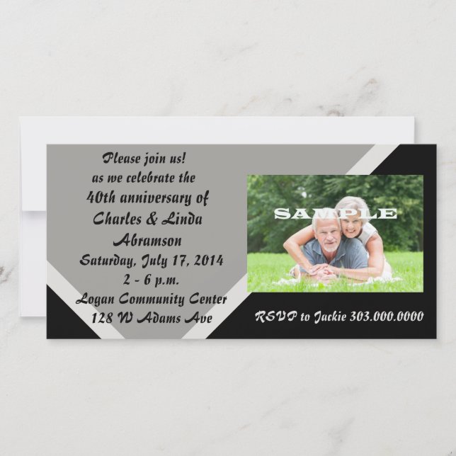 Modern Black Silver Anniversary Celebration (Front)