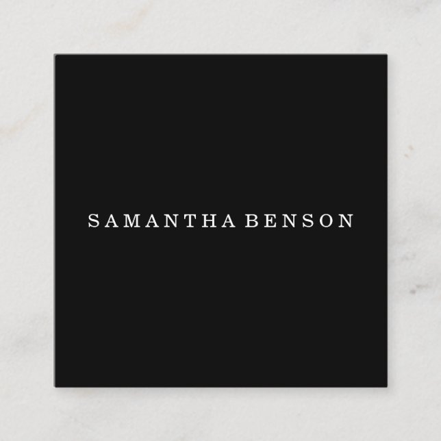 Modern Black Simple Professional Square Business Card (Front)