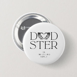 Modern Black Skeleton Scary Dadster Halloween Dad 2 Inch Round Button