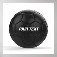 Modern Black Soccer Ball Personalized