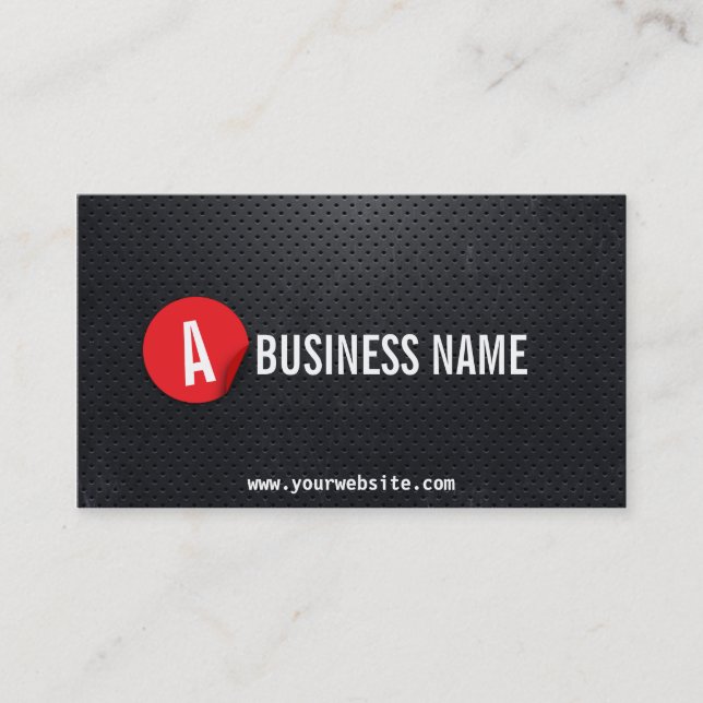 Modern Black Steel Cement Contractor Business Card (Front)