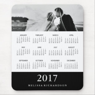 Modern Black Stripe 2017 Calendar and Photo Mouse Pad