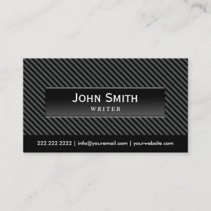 Modern Black Stripes Background Writer Business Card