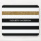 Modern Black Stripes FAUX Gold Glitz and Name