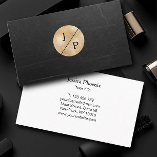 Modern black structure gold circle (imitation) business card