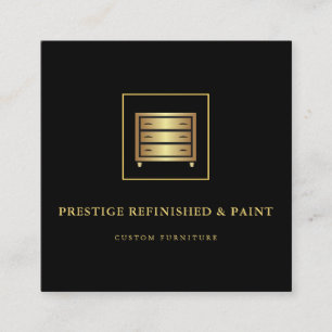 Modern black stylish professional square business card