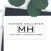 Modern Black Text on White Professional Monogram