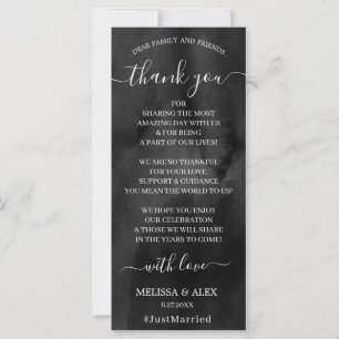 modern black thank you card