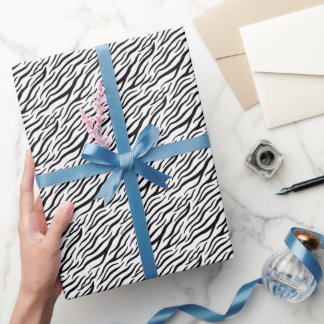 Modern Black Tiger Stripe Pattern Luxury Wrapping Paper