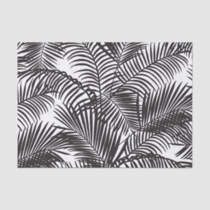 Modern black tropical palm trees pattern tissue paper