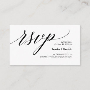 Modern black typeface, Wedding RSVP Enclosure Card