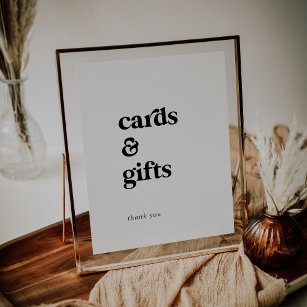 Modern Black Typography Cards and Gifts Sign
