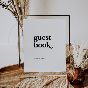 Modern Black Typography Guest Book Sign