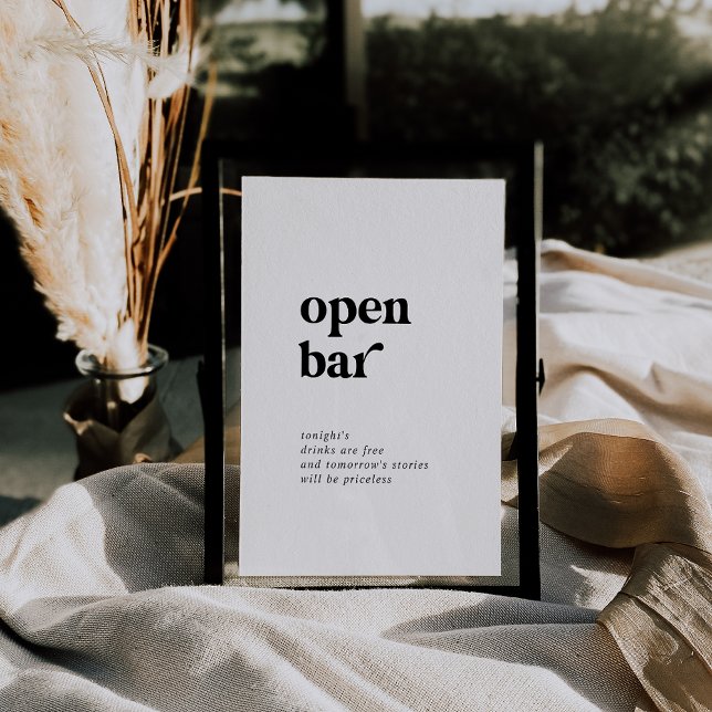 Modern Black Typography Open Bar Sign (Creator Uploaded)