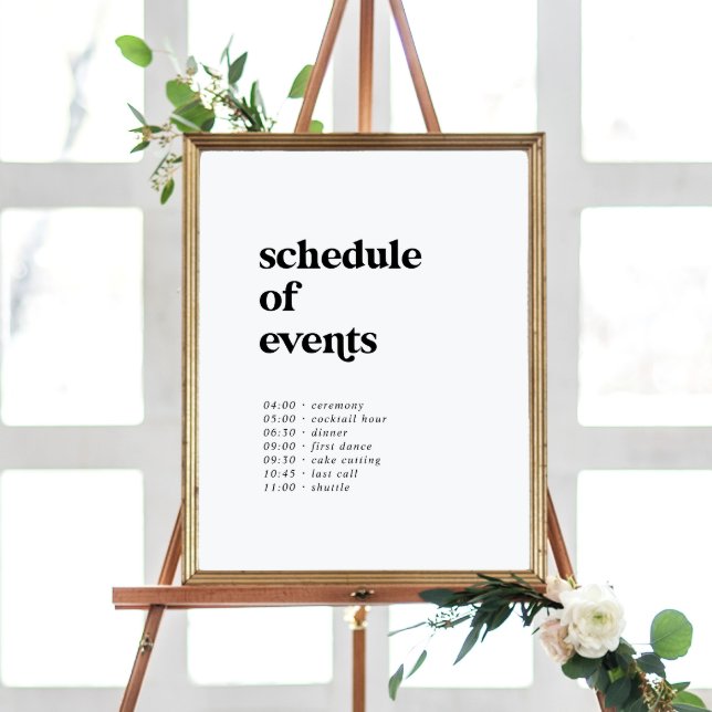Modern Black Typography Order of Events Poster (Creator Uploaded)